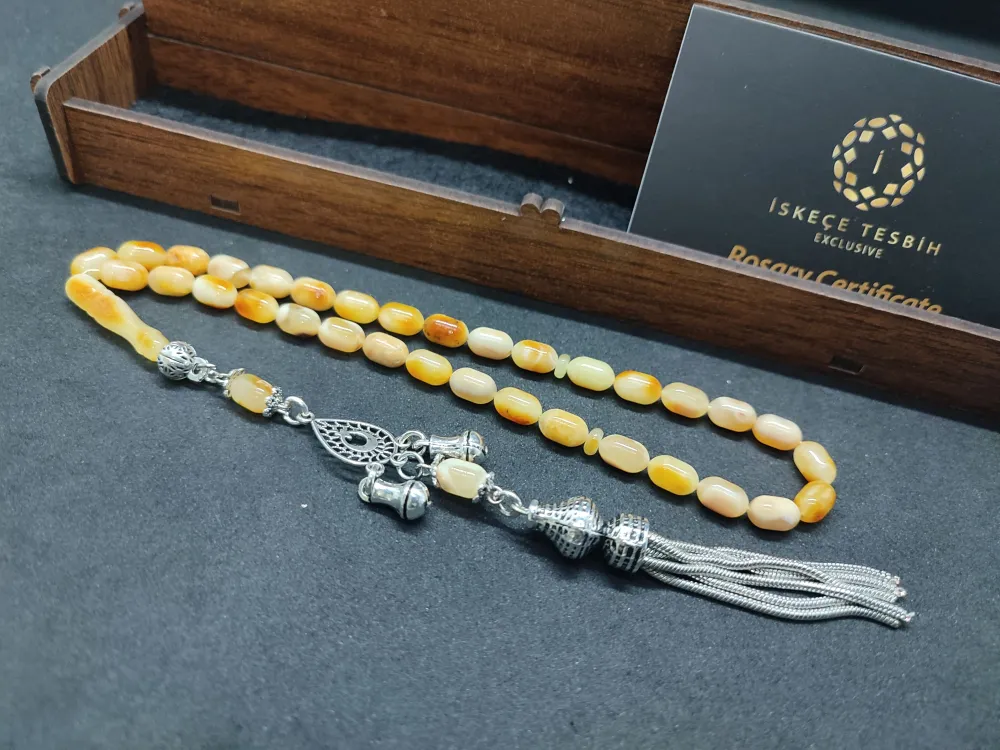 Ahşap Kutulu  6.75 Gr. Gümüş Püsküllü Toprak Fosi̇lli̇ 9 Gr. Rus Kaya Damla küçük resim 2