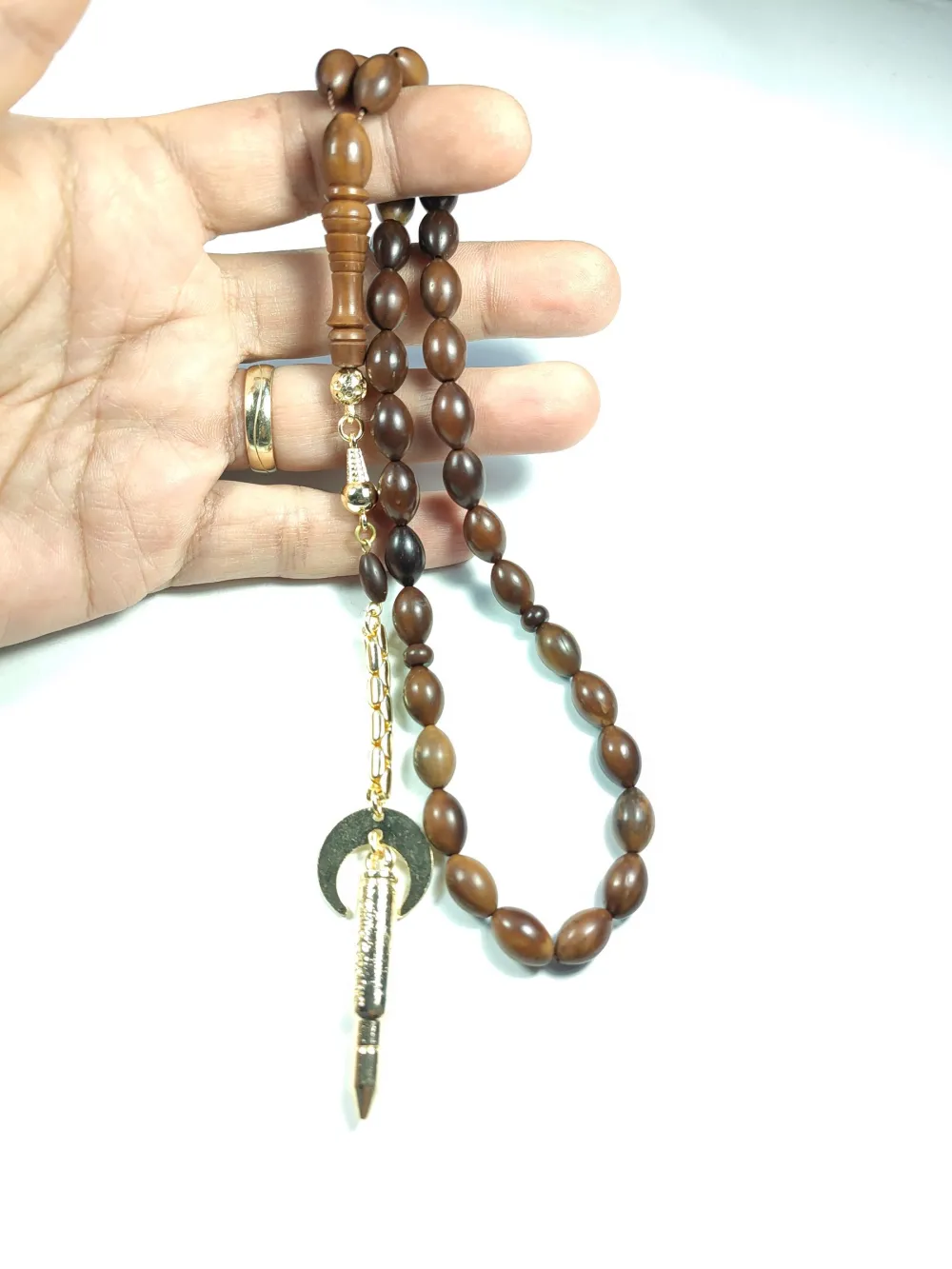 Kurşun Moti̇fli̇ Gümüş Kaplama Püskül Kombi̇nli̇ Naturel Kuka küçük resim 5