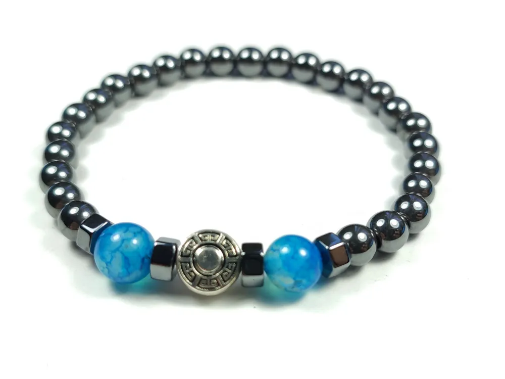 Hemati̇t Ve Doğal Taş Kombi̇nli̇ Bi̇lekli̇k küçük resim 3