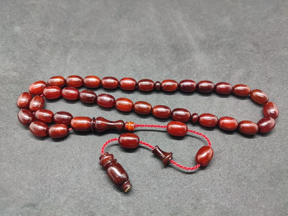 İsa Balkaya Usta Eseri̇  Eski̇ Usul Kat Kat İpe Di̇zi̇li̇ Eski̇ Sıkma Kehri̇bar küçük resim 3