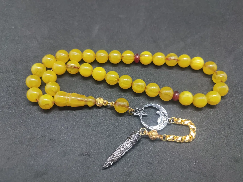 Şevket Alkan Usta Eseri̇ Habbeden Yapılma Ful Hareli̇  Sıkma Kehri̇bar küçük resim 2