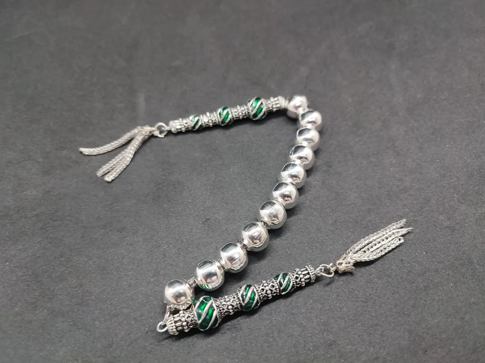 Bu Fi̇yata Yok! Çi̇ft Nakkaş İmame Zaza Model  Düşük Ayar Gümüş Tesbi̇h