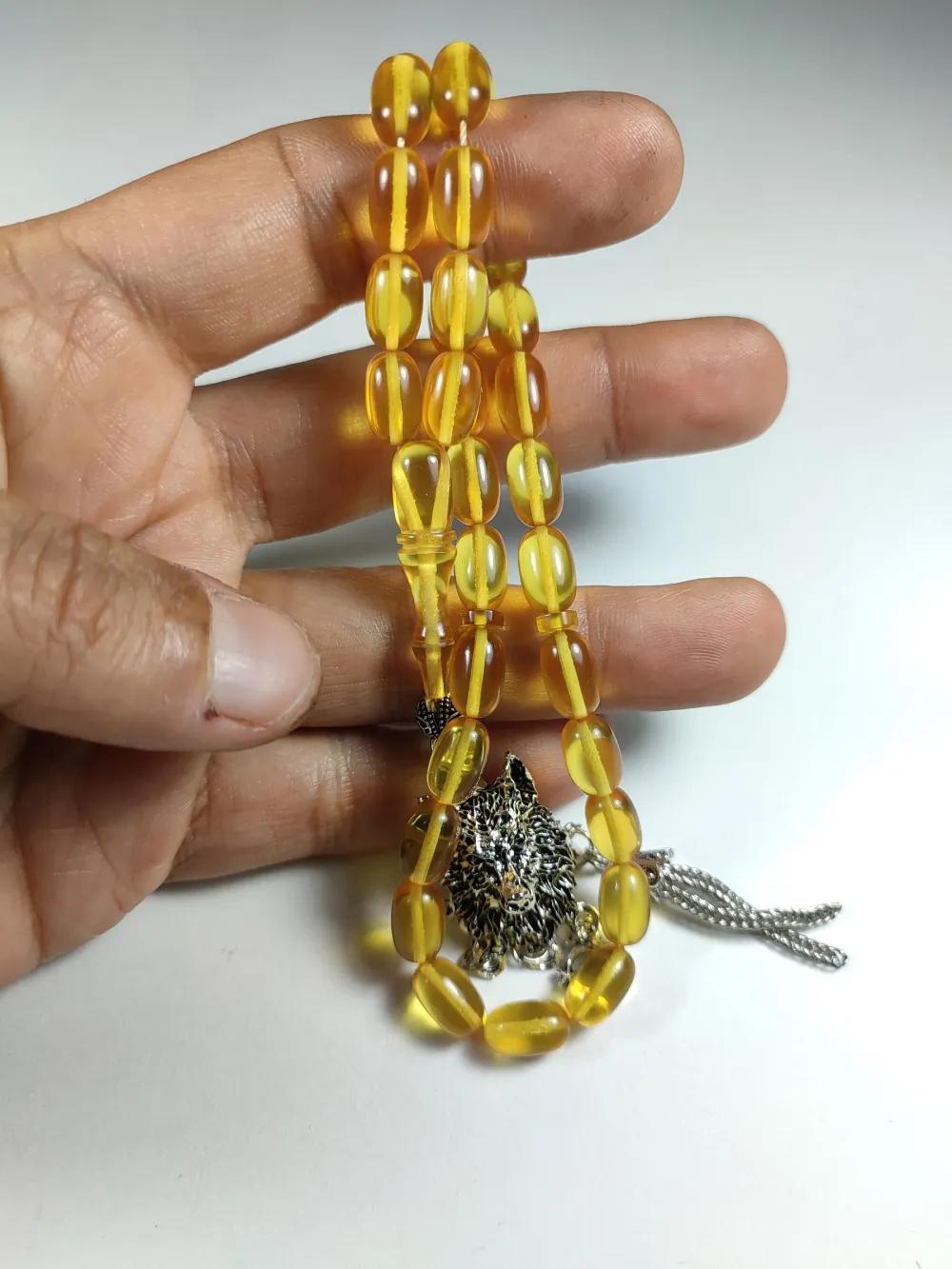 Alman Gümüş Kaplama Püskül Kombi̇nli̇ Zar Kehri̇bar küçük resim 5