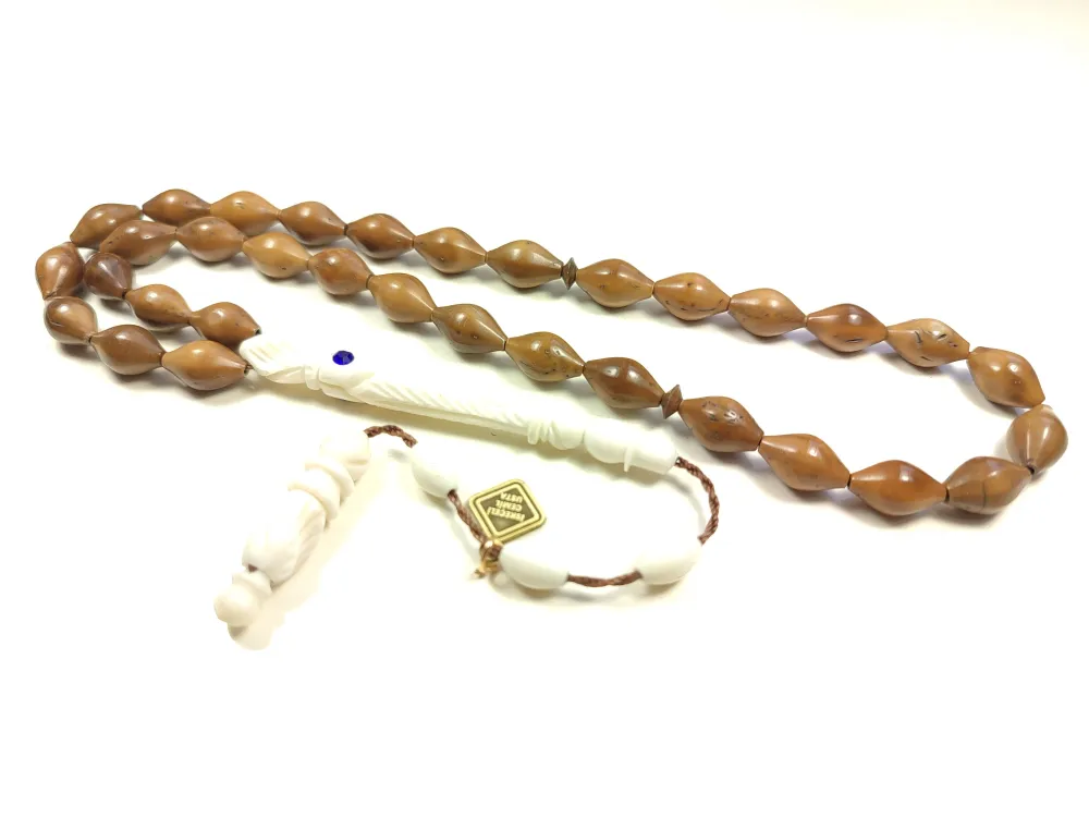 İskeçeli̇ Cemi̇l Usta İmzalı Swarovski̇ Taşlı Deve Kemi̇ği̇ Kombi̇nli̇ Ham Kuka küçük resim 2