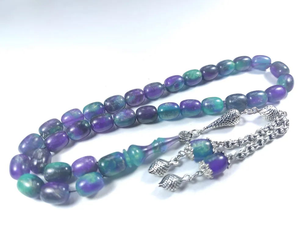 Gümüş Kaplama Püsküllü Mühürlü Senteti̇k Opal