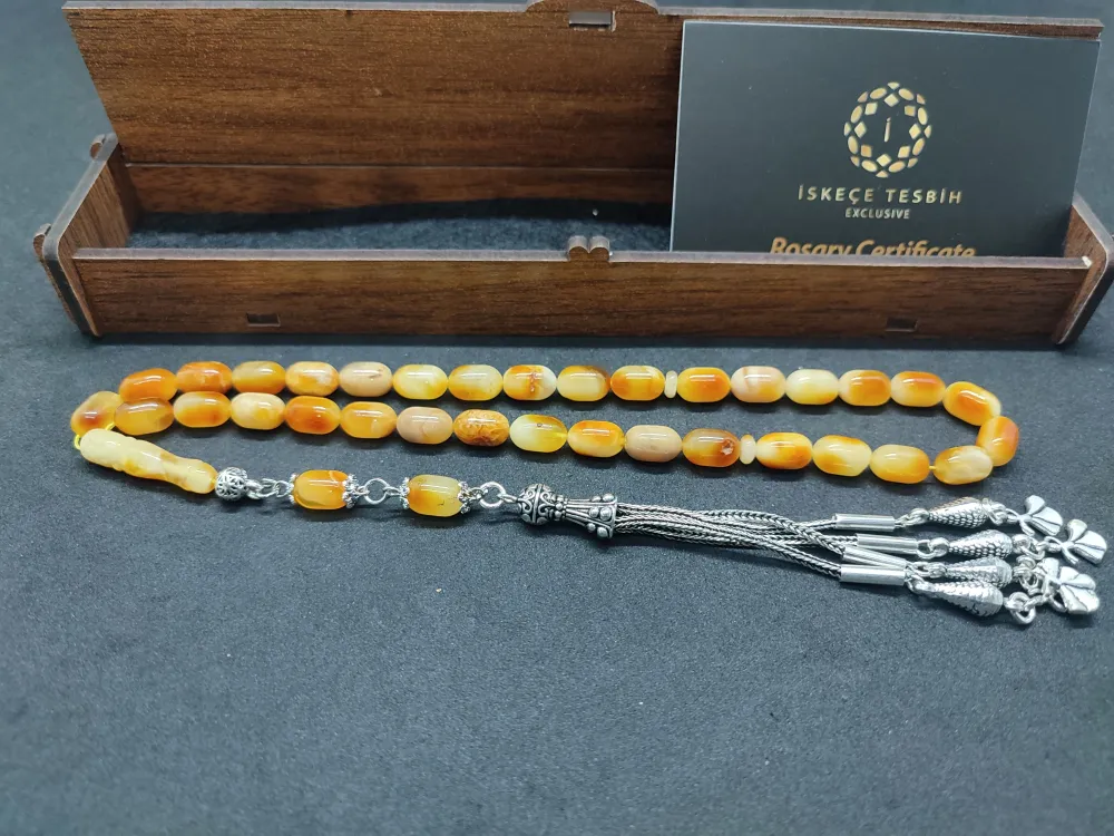 Ahşap Kutulu  6.75 Gr. Gümüş Püsküllü Toprak Fosi̇lli̇ 13.20 Gr. Rus Kaya Damla küçük resim 2