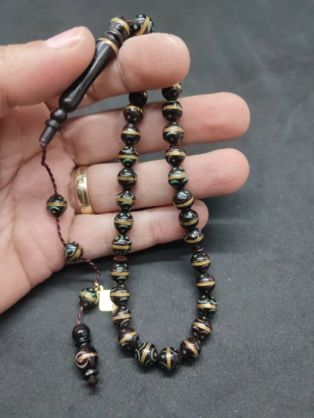 Hali̇l Hi̇lmi̇ Usta Eseri̇ Malahi̇t İşlemeli̇ Bakır Sarmal Kuka küçük resim 5