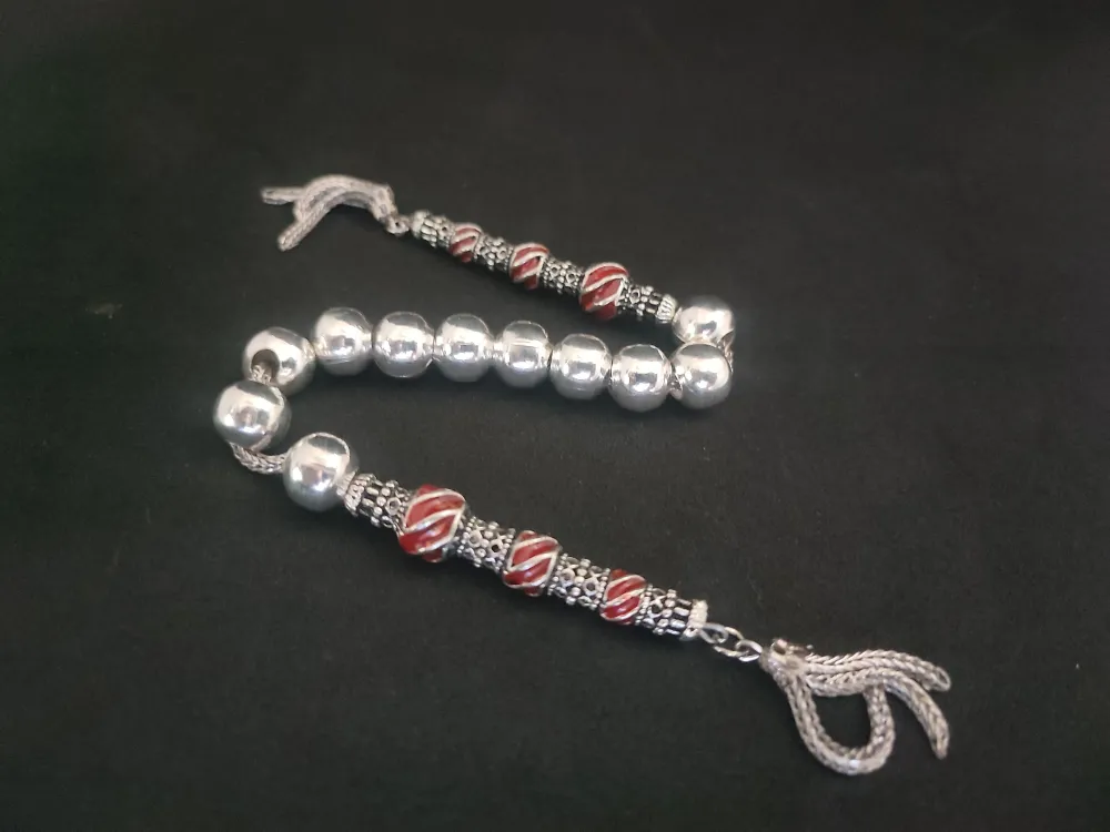 Bu Fi̇yata Yok! Çi̇ft Nakkaş İmame Zaza Model  Düşük Ayar Gümüş Tesbi̇h