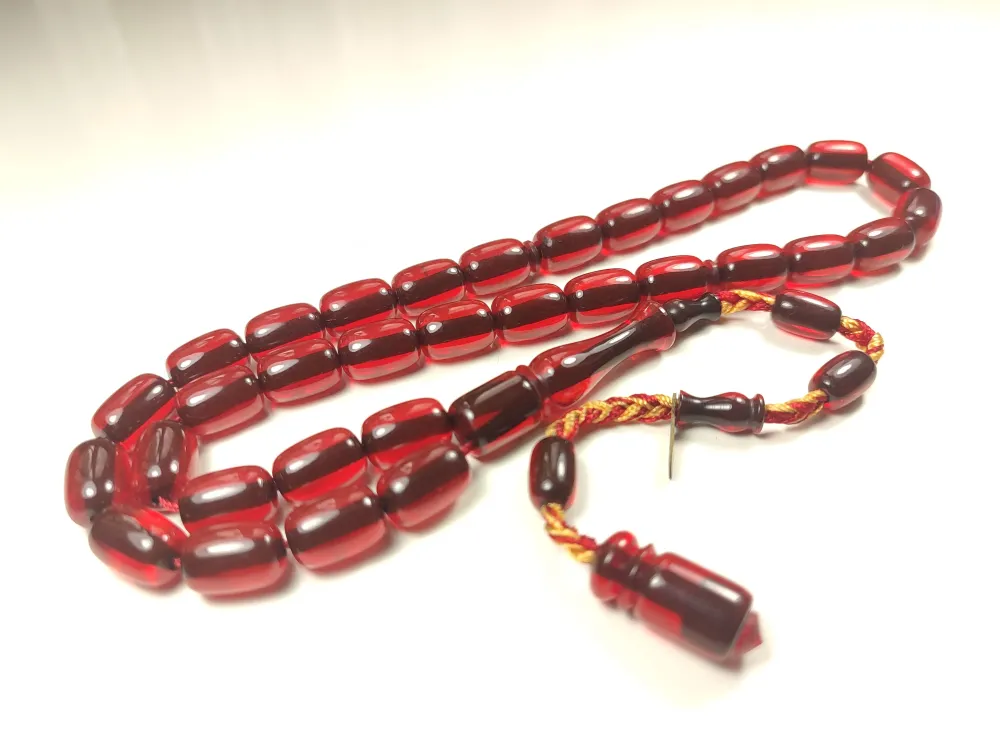 Ahmet Emi̇n Usta Eseri̇ Eski̇ Usul Kat Kat İpe Di̇zi̇lmi̇ş Kuru Torna Ateş Kehri̇bar