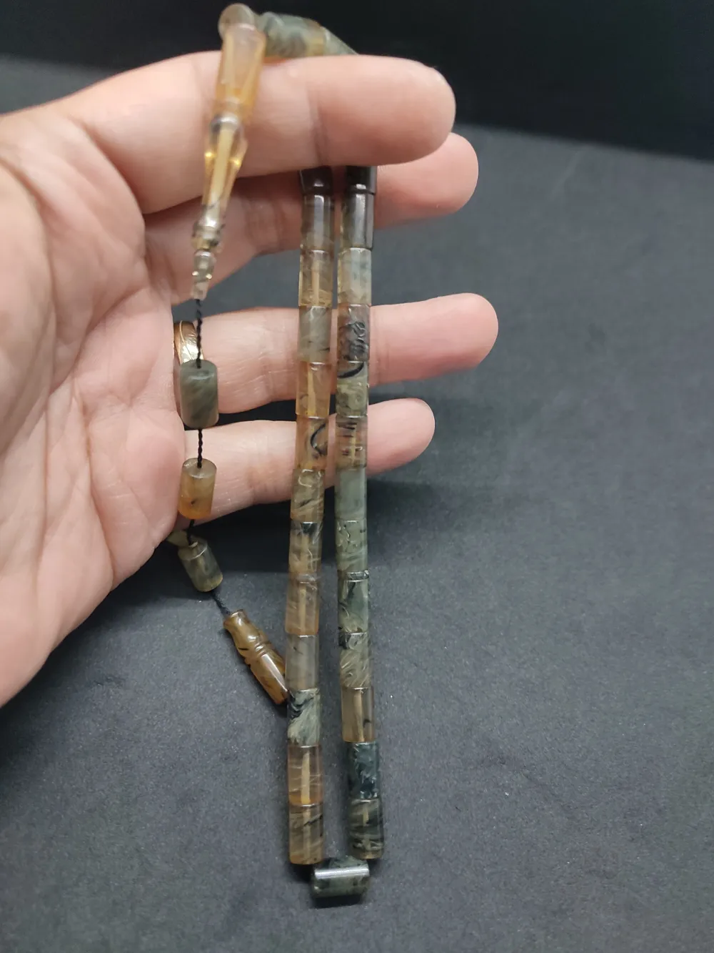 Uğur Şener Usta Eseri̇ 0.6 Şeffaf Deli̇m Çi̇ft Kat Ci̇lalı Ok Gi̇bi̇ Sıkma Kehri̇bar küçük resim 3