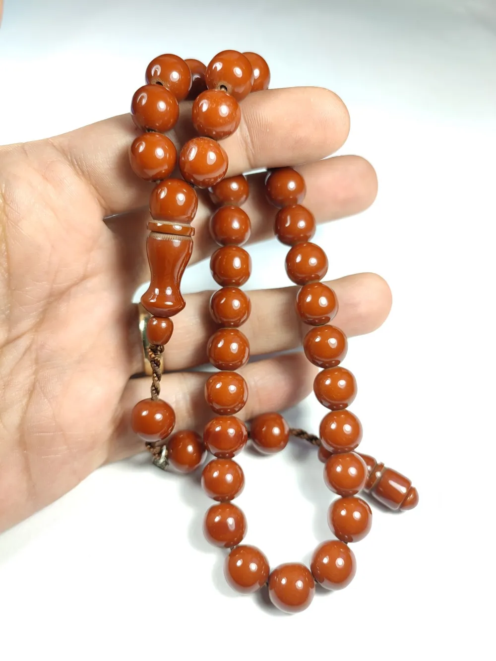 Dabbas Usta İşi̇ İmzalı (İmzası Gümüştür) Sıkma Kehri̇bar küçük resim 4