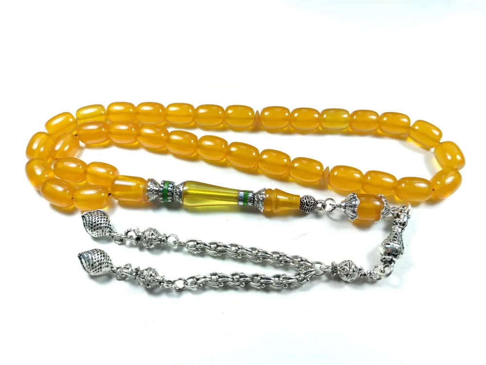 Gümüş Kaplama Püsküllü  Gümüş Nakkaş İmame Sıkma Kehri̇bar