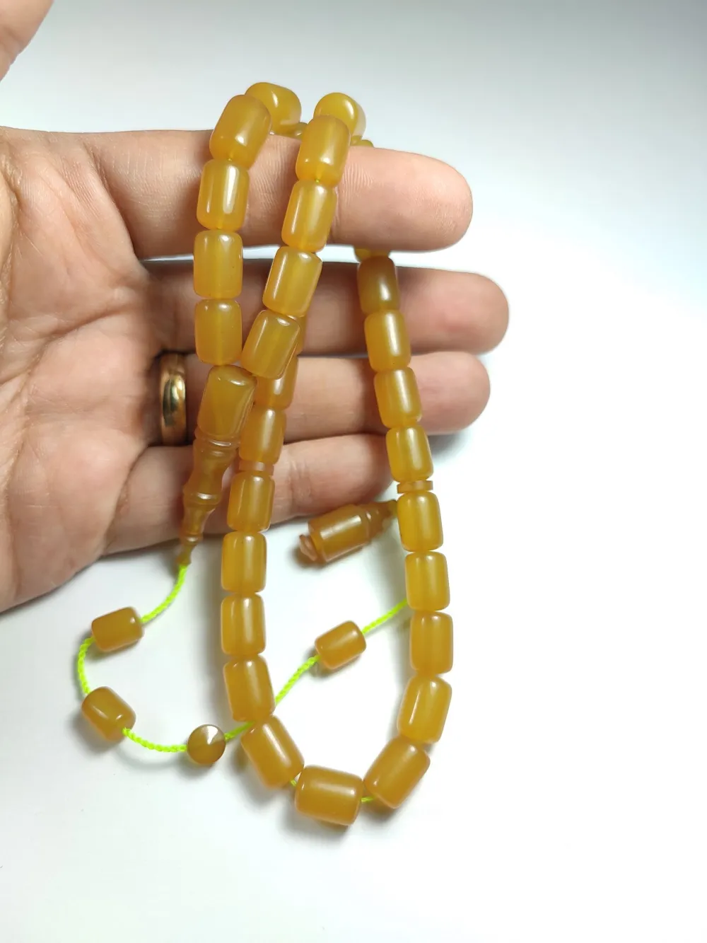 Mehmet Sancaktar Usta İşi̇ İmzalı Mühürlü  Sıkma Kehri̇bar küçük resim 4