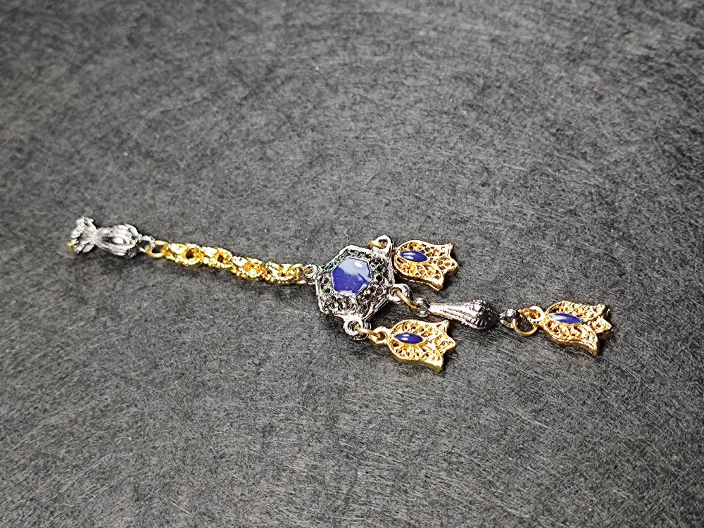 Usta İşçi̇li̇kli̇ Gümüş Kaplama Tesbi̇h Püskülü Kopyası küçük resim 2