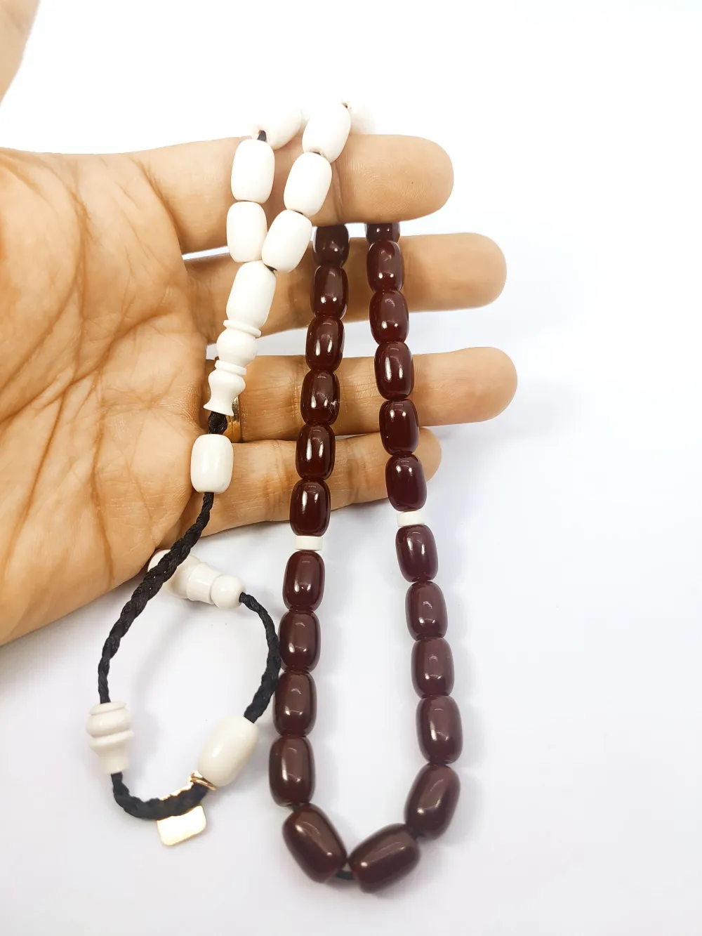 Junai̇d Hasan Usta Eseri̇ 12 Kat İpe Di̇zi̇lmi̇ş Anti̇k Model Sıkma Kehri̇bar küçük resim 4