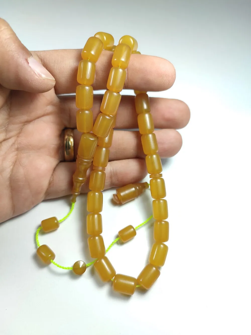 Mehmet Sancaktar Usta İşi̇ İmzalı Mühürlü  Sıkma Kehri̇bar küçük resim 5