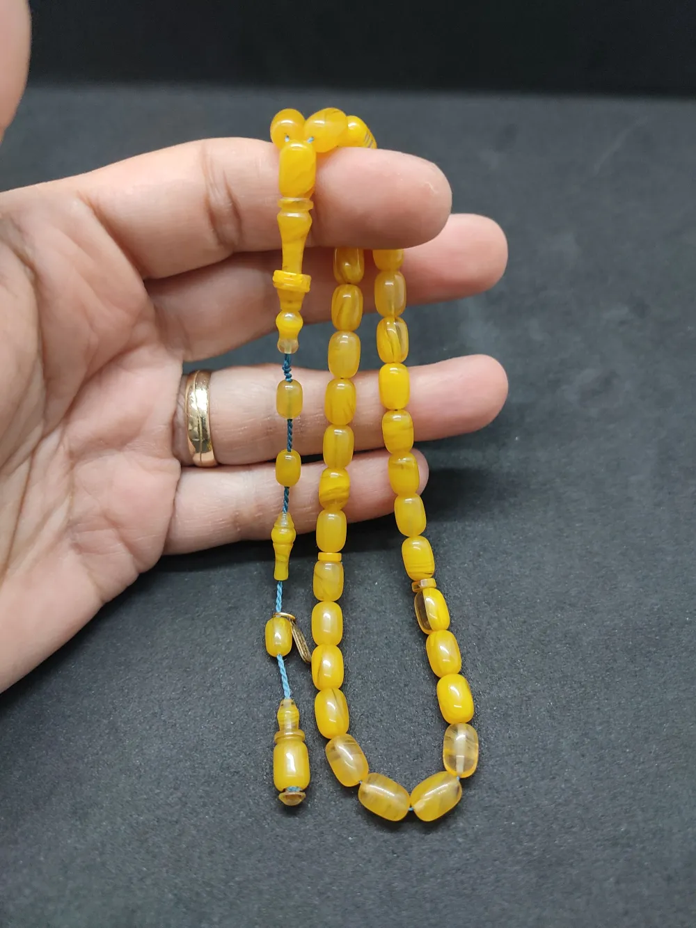 Uğur Şener Usta Eseri̇ İmame Halkalı Çi̇ft Kat Ci̇lalı Sıkma Kehri̇bar küçük resim 4