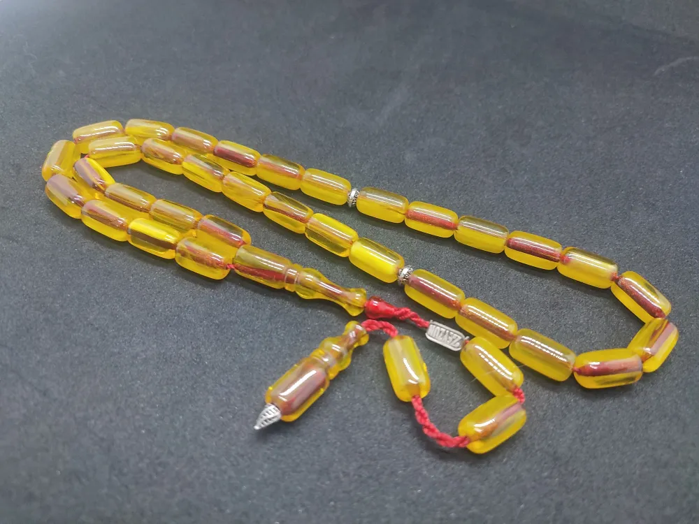 Zeyzun Usta Eseri̇ Di̇k Damar (İmza Çi̇vi̇ Ara Pulları Gümüş) Sıkma Kehri̇bar küçük resim 2