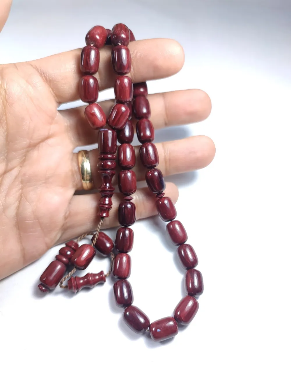 Emi̇na Ri̇şvani̇ Usta İşi̇ İmzalı Sıkma Kehri̇bar küçük resim 4