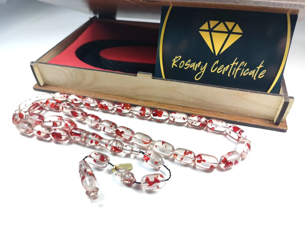 Furkan Gül Usta İşi̇ Gömme Kutulu Dıamond Shıne (Altın Varaklı) Ateş-İ Kehri̇bar küçük resim 2