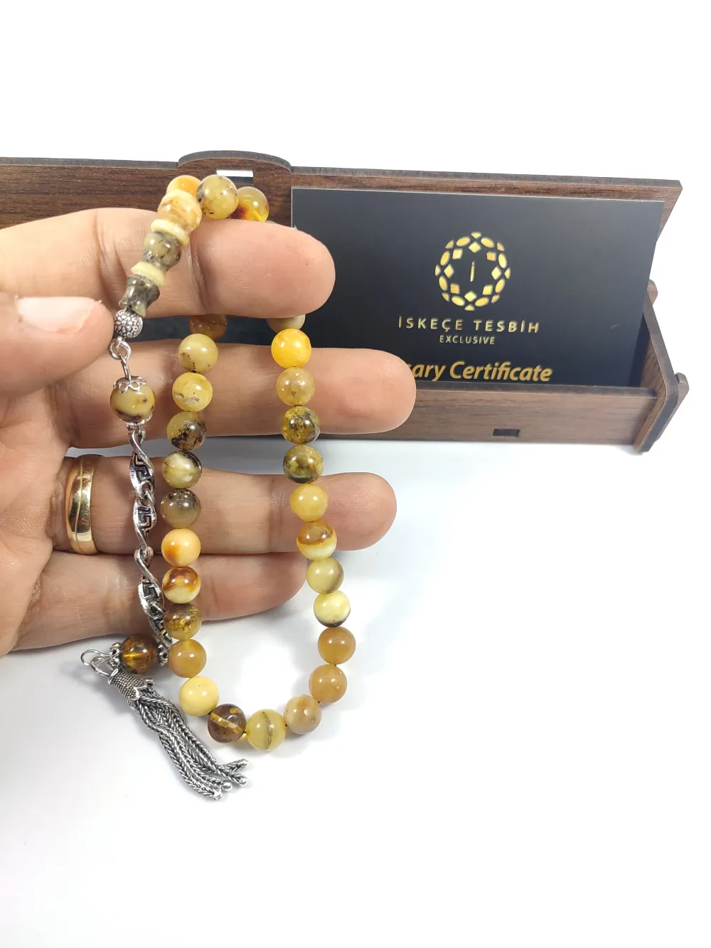 Gümüş Püsküllü İskeçeli̇ Cemi̇l Usta Eseri̇ 11.05 Gr. Toprak Fosi̇lli̇  Kaya Damla küçük resim 5