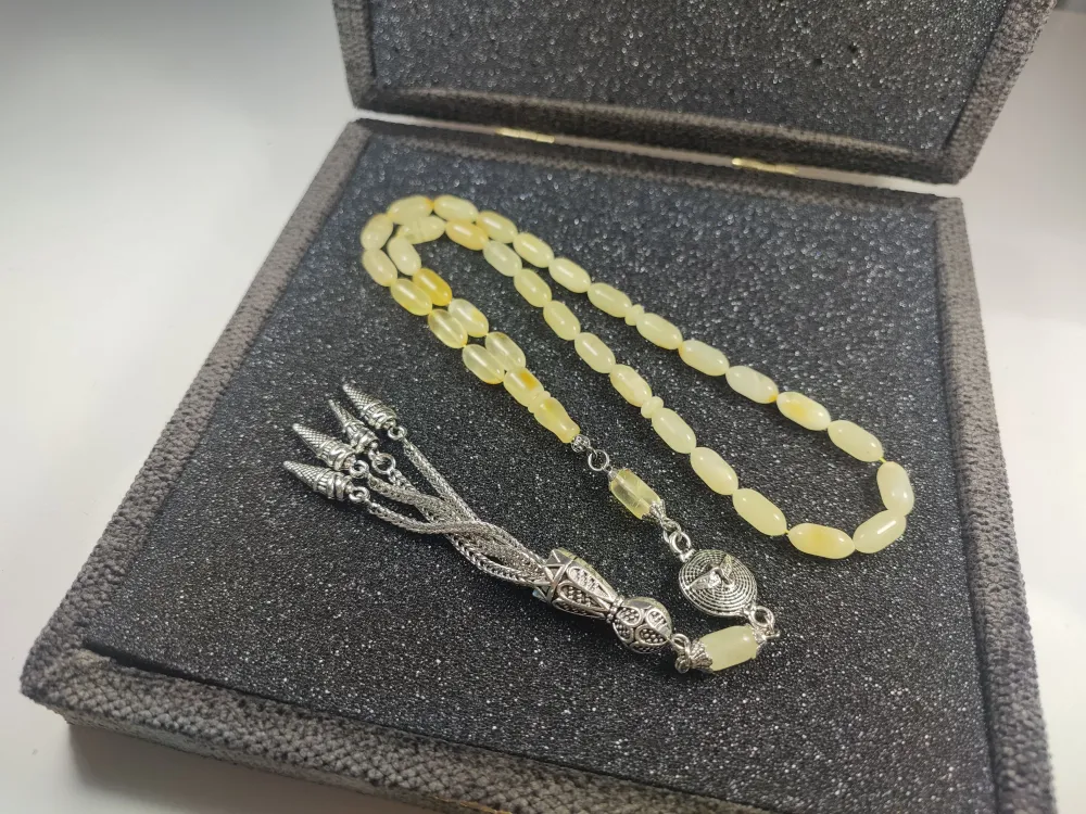 Gümüş Püsküllü Özel Kadi̇fe Kutulu 13.05 Gr  Baltık Kaya Damla küçük resim 3