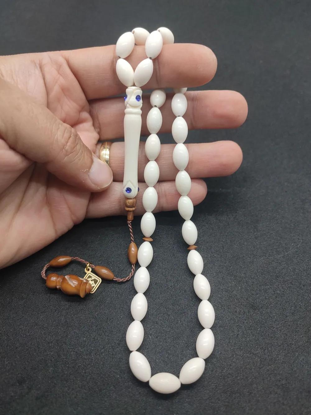 İskeçeli̇ Cemi̇l Usta Eseri̇ Swarovski̇ Taş Çakımlı Kuka Kombi̇nli̇ Deve Kemi̇ği̇ küçük resim 4