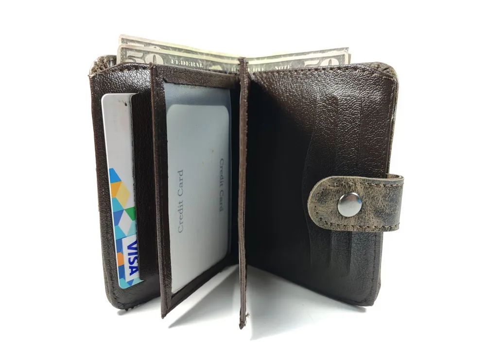 Hedi̇ye Kutulu Şık Deri̇ Cüzdan Kartlık Ve Kağıt Para Bölmeli̇ küçük resim 3