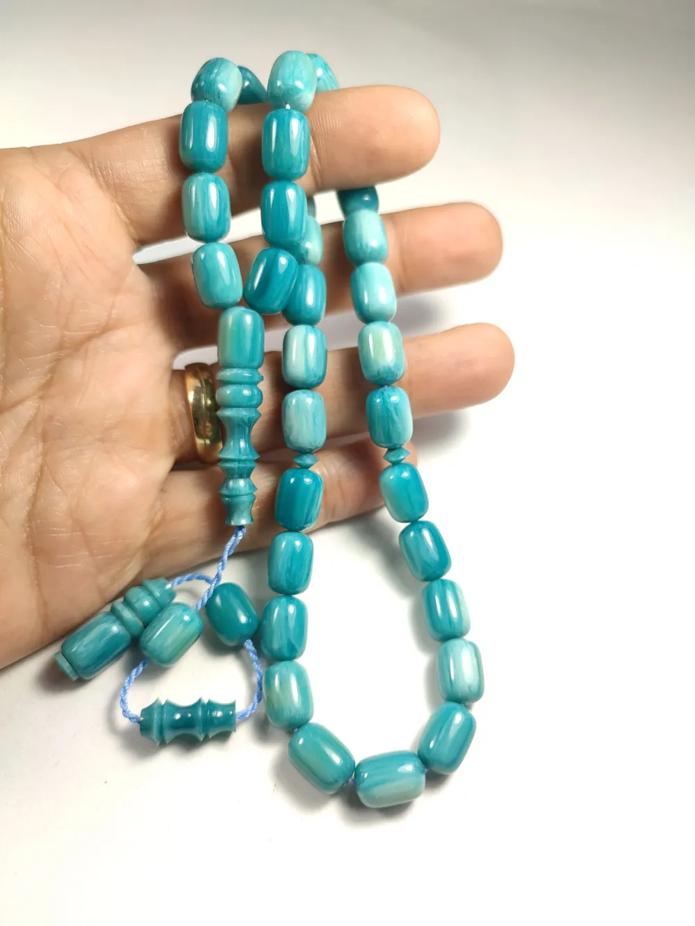 Emi̇na Ri̇şvani̇ Usta İşi̇ İmzalı Sıkma Kehri̇bar küçük resim 4