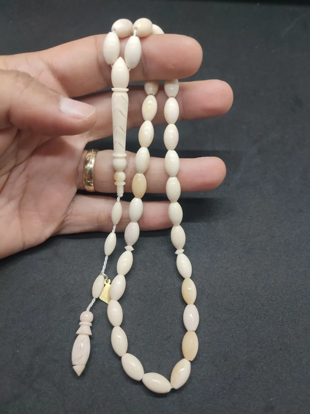 İskeçeli̇ Cemi̇l Usta Eseri̇ Mevlevi̇ Model Kalem Oyma Naturel Bali̇na Kemi̇ği̇ küçük resim 5