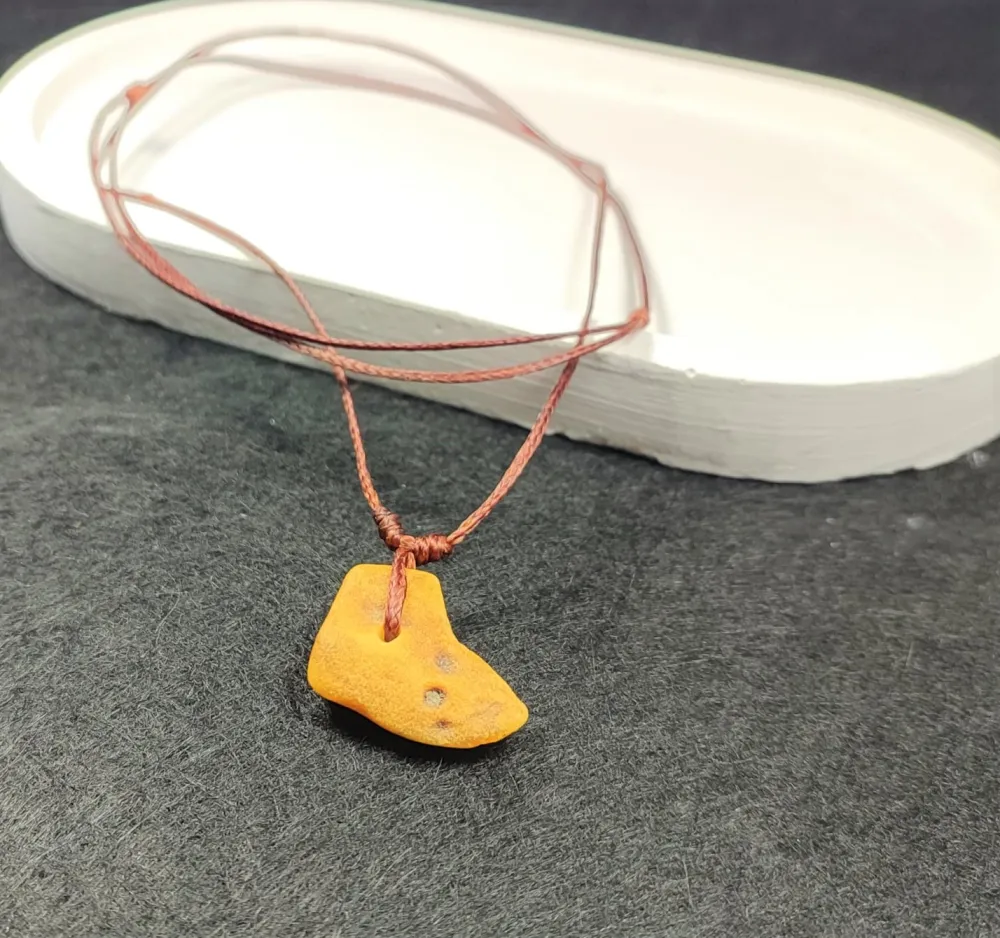 Doğal Ürün Sevenlere Stant Kombi̇nli̇ Damla Kaya Kehri̇bar Kolye küçük resim 5