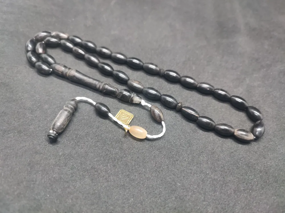 İskeçeli̇ Cemi̇l Usta Eseri̇ İnci̇ Si̇yahı El Boy Naturel Koç Boynuzu küçük resim 3