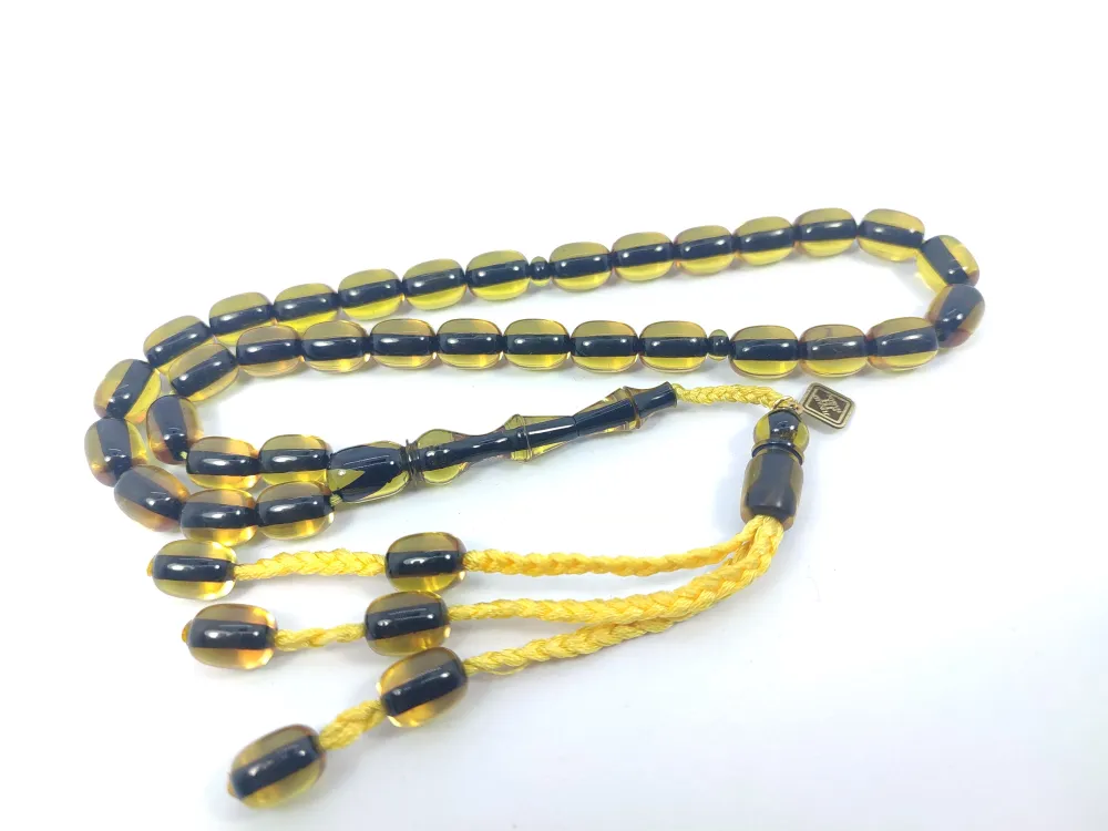 Junai̇d Hasan Usta İmzalı 12 Kat İpe Di̇zi̇lmi̇ş Eski̇ Usul Ateş-İ Kehri̇bar