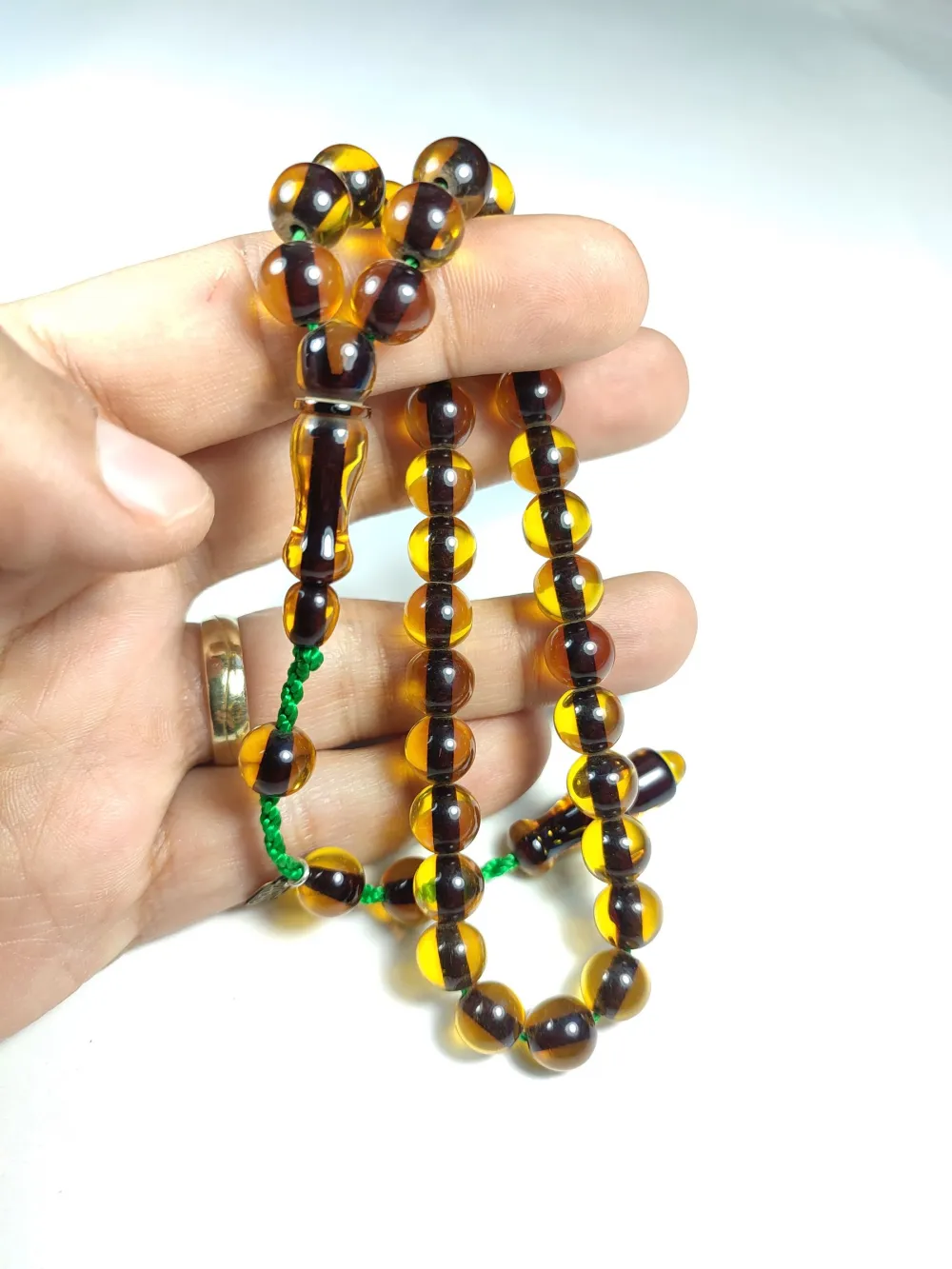 Dabbas Usta İşi̇ İmzalı (İmzası Gümüştür) Sıkma Kehri̇bar küçük resim 4