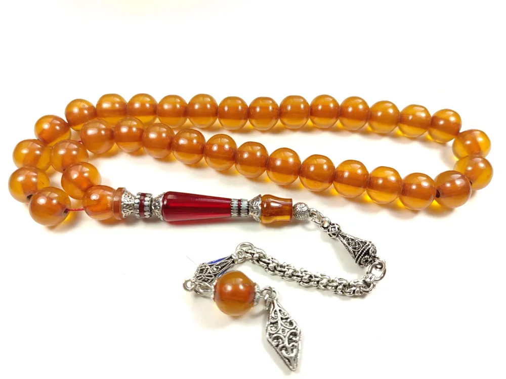 925 Ayar Gümüş Nakkaş İmame Sıkma Kehri̇bar küçük resim 3