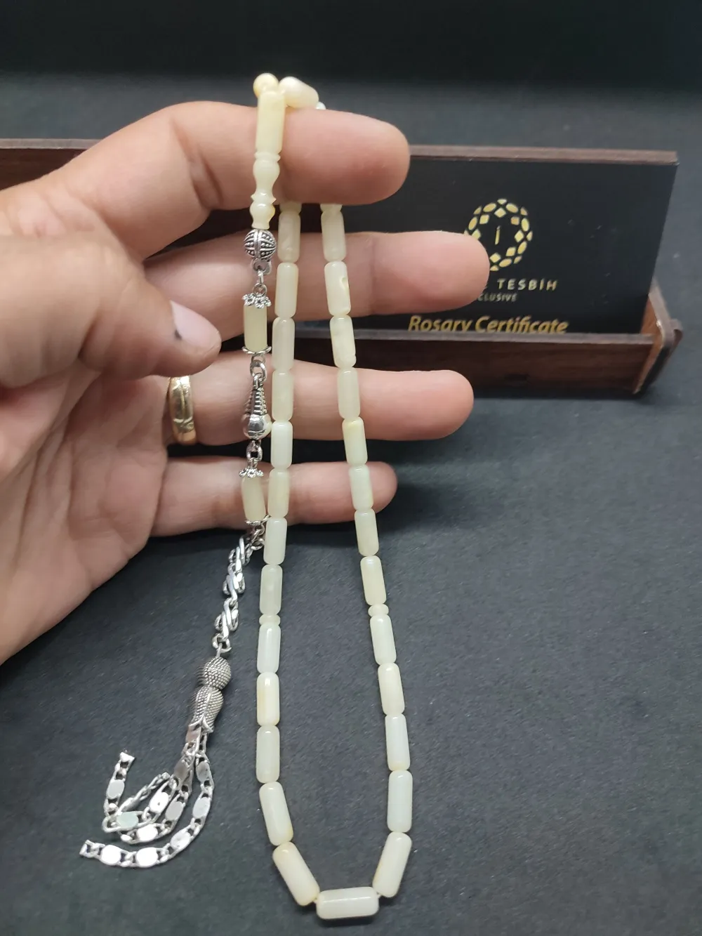 Ahşap Kutulu  Gümüş Püsküllü 10.18 Gr. Rus Kali̇ngrad Kaya Damla küçük resim 4