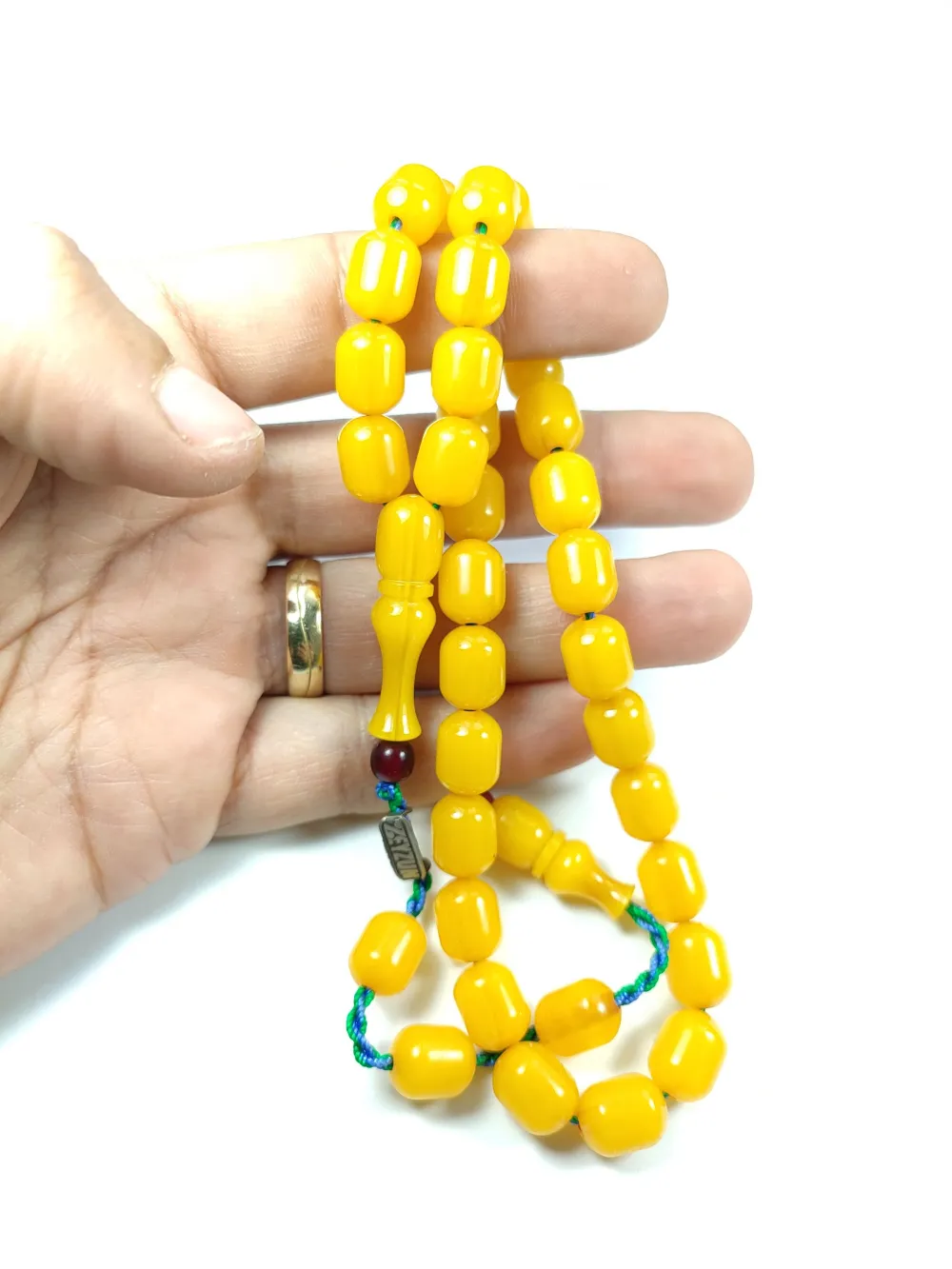 Mahmud Zeyzun Usta İşi̇ İmzalı (İmzası Gümüştür) Sıkma Kehri̇bar küçük resim 5