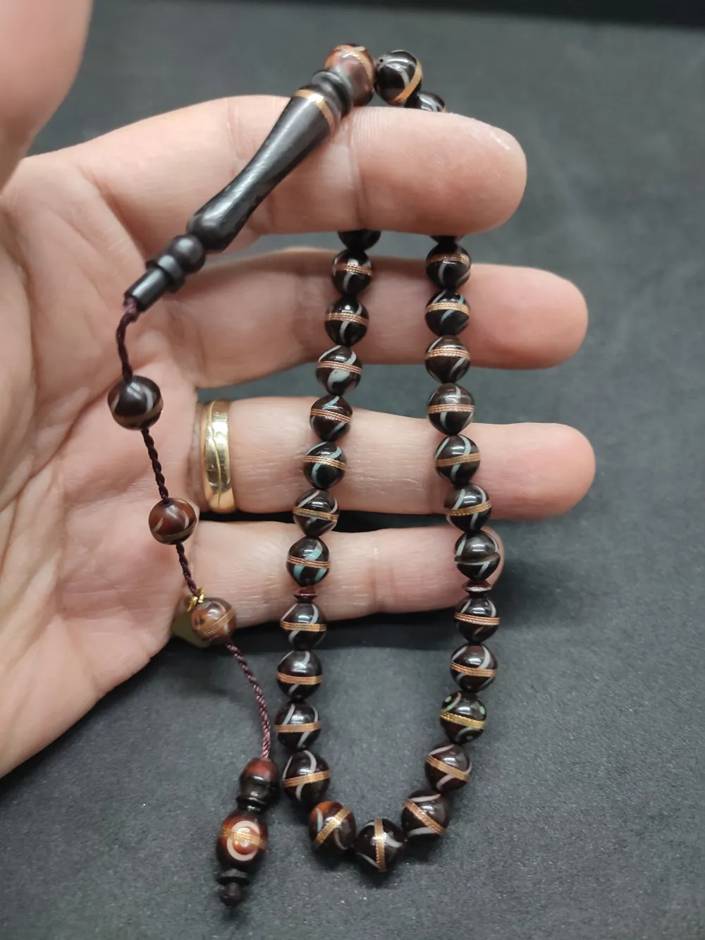 Hali̇l Hi̇lmi̇ Usta Eseri̇ Malahi̇t İşlemeli̇ Bakır Sarmal Kuka küçük resim 5