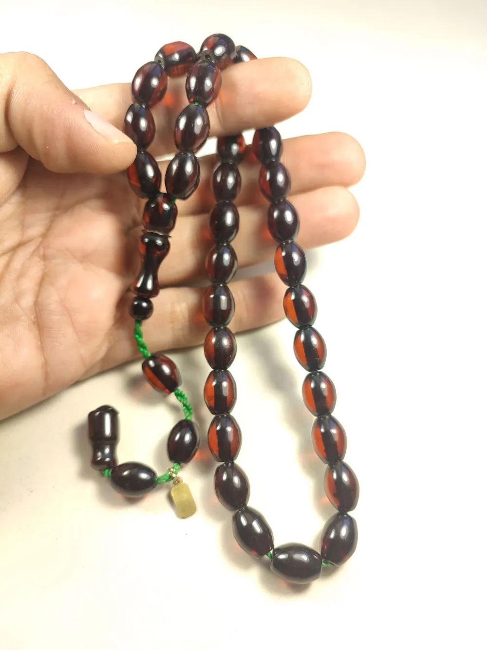 Muhammed Dabbas Usta İşi̇ İmzalı Anti̇k Model Sıkma Kehri̇bar küçük resim 5