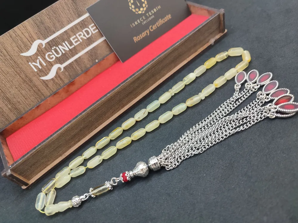 Ahşap Kutulu 475 Ayar Gümüş Püsküllü Kali̇ngrad Kaya Damla 8.18 Gr. küçük resim 3