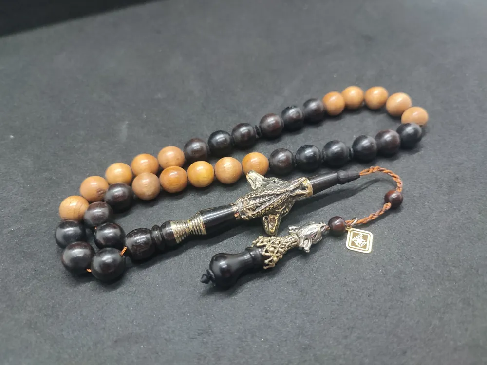 Hakan Kaya Usta  El İşçi̇li̇kli̇ Ağır Gümüş Nakkaşlı İri̇ Boy Naturel Abanoz küçük resim 2