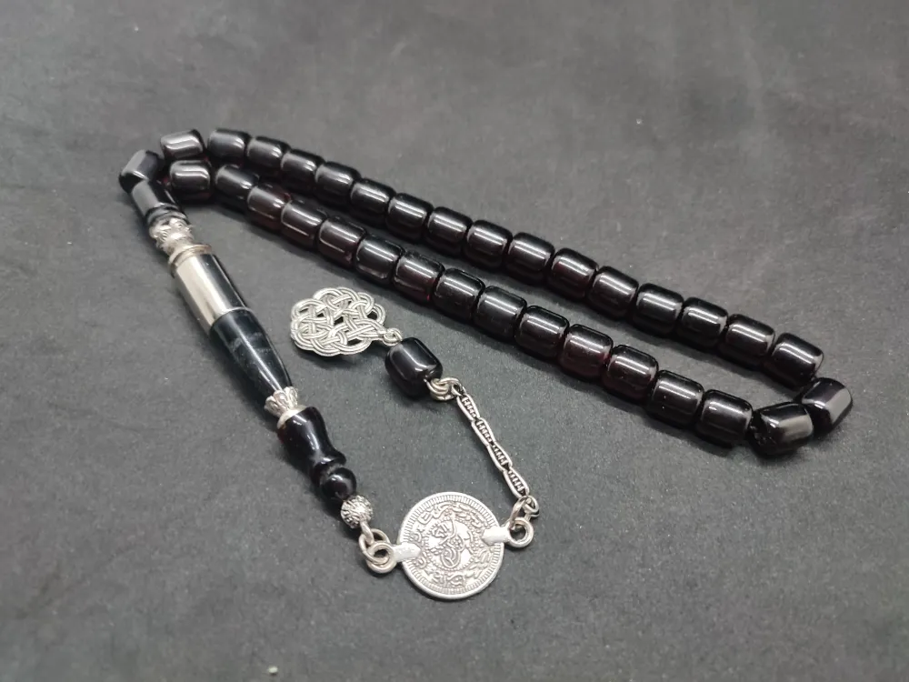 İmame Mermi̇ Kovanı Ve Gümüş Nakkaş Kombi̇nli̇ Sıkma Kehri̇bar