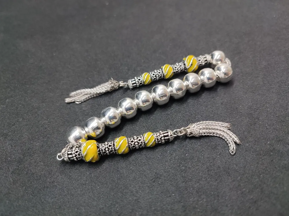 Bu Fi̇yata Yok! Çi̇ft Nakkaş İmame Zaza Model  Düşük Ayar Gümüş Tesbi̇h