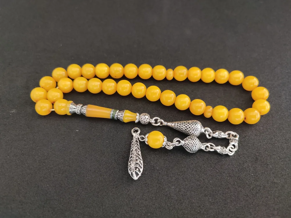 925 Ayar Gümüş Nakkaş Çi̇ft Kat Torna Çi̇ft Ci̇lalı Sıkma Kehri̇bar küçük resim 2