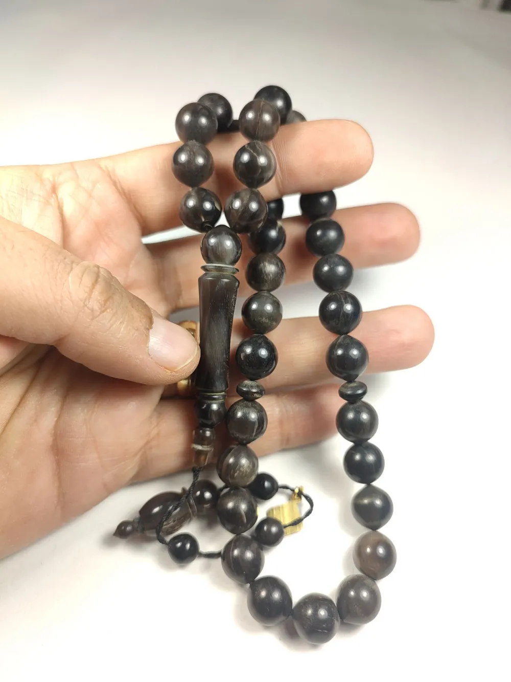 Hali̇l Hi̇lmi̇ Usta İşi̇ İmzalı Mühürlü Naturel İri̇ Boy Bufalo Boynuzu küçük resim 4