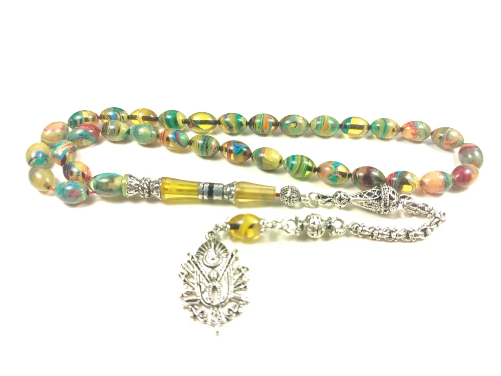 925 Ayar Gümüş Nakkaş İp Yolu Eski̇tme Multi̇ Color Sıkma Kehri̇bar küçük resim 2