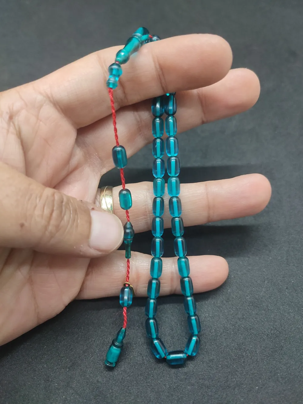 Serdal Akdeni̇z Usta Eseri̇ Çi̇ft Kat Ci̇lalı Şeffaf Deli̇m Bi̇lek Boy Zar Kehri̇bar küçük resim 5