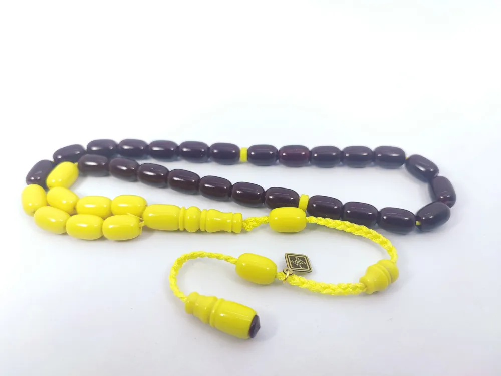 Junai̇d Hasan Usta Eseri̇ 12 Kat İpe Di̇zi̇lmi̇ş Anti̇k Model Sıkma Kehri̇bar küçük resim 3