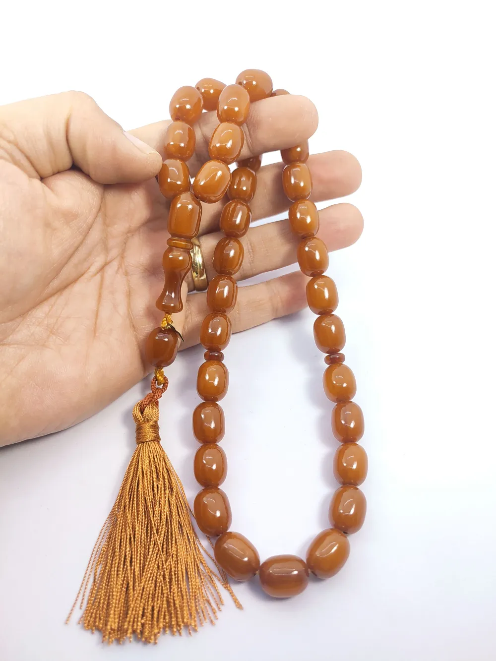 Ebu Zeyn Usta Eseri̇ İmzalı İri̇ Boy Sıkma Kehri̇bar küçük resim 5