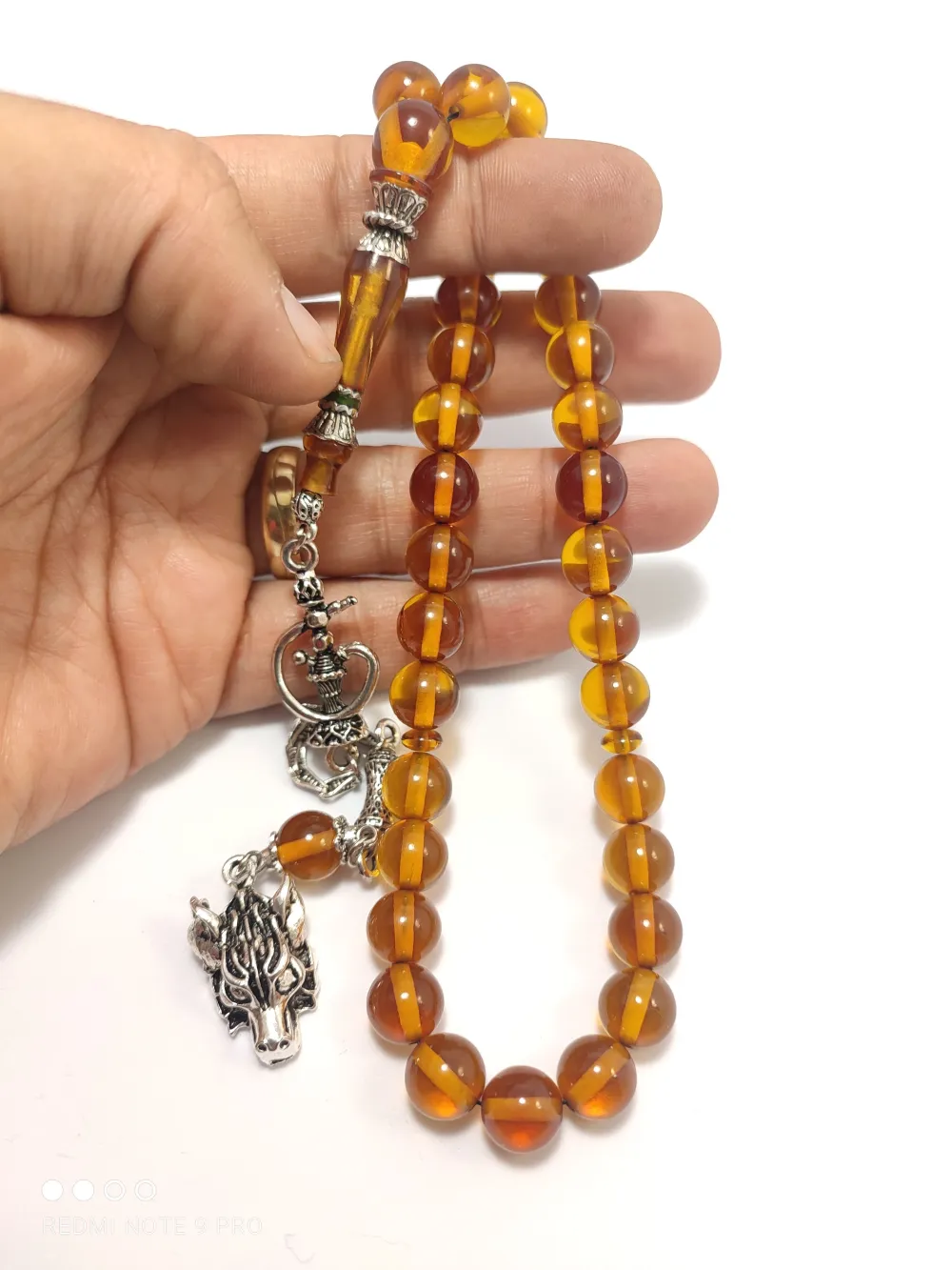 925 Ayar Gümüş Nakkaş İmame  Sıkma Kehri̇bar küçük resim 5